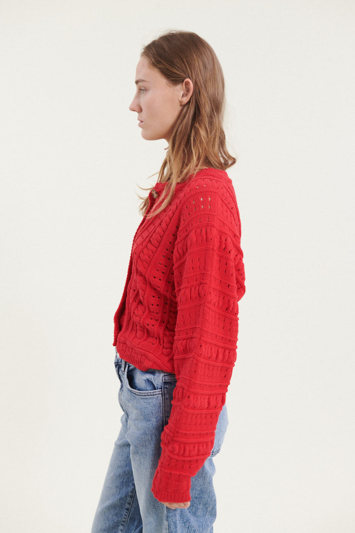 Basic Apparel Winie Cardigan Cardigans 278 High Risk Red